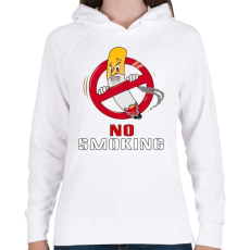 PRINTFASHION no smoking - Női kapucnis pulóver - Fehér