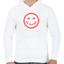 PRINTFASHION NO THANKS - Férfi kapucnis pulóver - Fehér férfi pulóver, kardigán