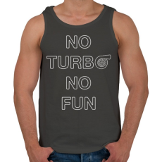 PRINTFASHION No Turbo No Fun - Férfi atléta - Sötétszürke