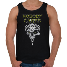 PRINTFASHION Nobody cares - Férfi atléta - Fekete atléta, trikó