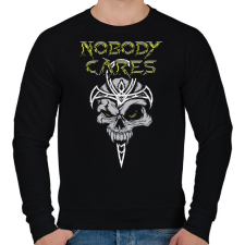 PRINTFASHION Nobody cares - Férfi pulóver - Fekete férfi pulóver, kardigán
