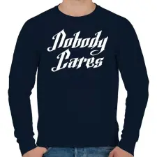PRINTFASHION Nobody Cares - Férfi pulóver - Sötétkék férfi pulóver, kardigán