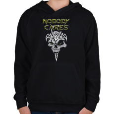 PRINTFASHION Nobody cares - Gyerek kapucnis pulóver - Fekete