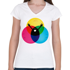 PRINTFASHION Nobody's child - Női V-nyakú póló - Fehér női póló