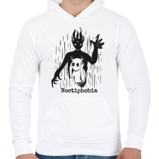 PRINTFASHION Noctiphobia - Férfi kapucnis pulóver - Fehér férfi pulóver, kardigán