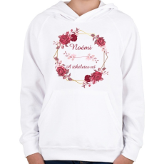 PRINTFASHION Noémi - Gyerek kapucnis pulóver - Fehér