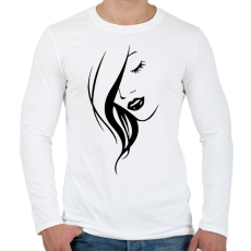 PRINTFASHION Női arc - fekete - Férfi hosszú ujjú póló - Fehér