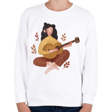 PRINTFASHION Női gitáros - Gyerek pulóver - Fehér gyerek pulóver, kardigán