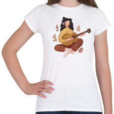 PRINTFASHION Női gitáros - Női póló - Fehér női póló