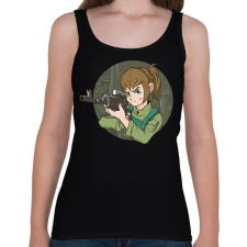 PRINTFASHION Női sniper - Női atléta - Fekete női trikó