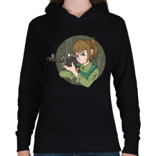 PRINTFASHION Női sniper - Női kapucnis pulóver - Fekete női pulóver, kardigán