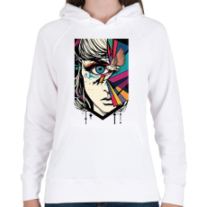 PRINTFASHION Női szem és madár - Női kapucnis pulóver - Fehér