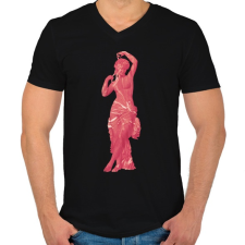 PRINTFASHION Női szobor - Férfi V-nyakú póló - Fekete férfi póló