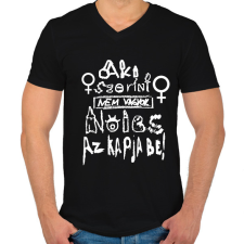 PRINTFASHION nőiesség.w - Férfi V-nyakú póló - Fekete férfi póló