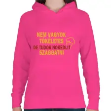 PRINTFASHION Nokdeli szaggatás - Női kapucnis pulóver - Fukszia női pulóver, kardigán