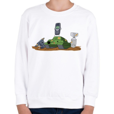 PRINTFASHION Nokia 3310, az elpusztíthatatlan - Gyerek pulóver - Fehér gyerek pulóver, kardigán