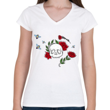 PRINTFASHION Nonbeenary - Női V-nyakú póló - Fehér női póló
