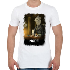 PRINTFASHION Nope Alpaka digitális festmény - Férfi póló - Fehér férfi póló