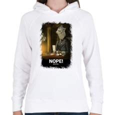 PRINTFASHION Nope Alpaka digitális festmény - Női kapucnis pulóver - Fehér