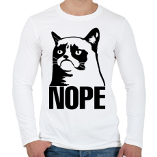 PRINTFASHION Nope - Férfi hosszú ujjú póló - Fehér