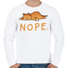 PRINTFASHION NOPE - Férfi pulóver - Fehér férfi pulóver, kardigán