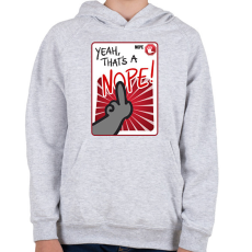 PRINTFASHION Nope! - Gyerek kapucnis pulóver - Sport szürke