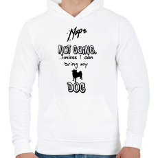 PRINTFASHION NOPE not going unless I can bring my dog - Férfi kapucnis pulóver - Fehér