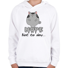 PRINTFASHION nope not to day - Gyerek kapucnis pulóver - Fehér gyerek pulóver, kardigán