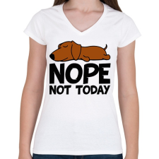 PRINTFASHION Nope not today - Női V-nyakú póló - Fehér női póló