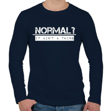 PRINTFASHION NORMAL? - Férfi hosszú ujjú póló - Sötétkék
