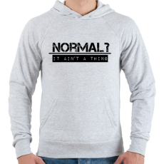 PRINTFASHION NORMAL? - Férfi kapucnis pulóver - Sport szürke