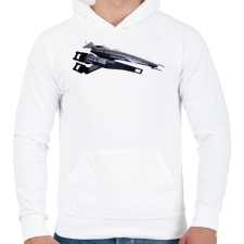 PRINTFASHION Normandia - Férfi kapucnis pulóver - Fehér férfi pulóver, kardigán