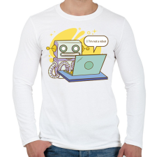 PRINTFASHION Not a robot - Férfi hosszú ujjú póló - Fehér férfi póló