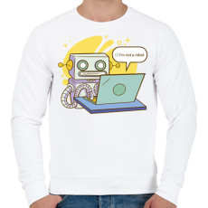 PRINTFASHION Not a robot - Férfi pulóver - Fehér