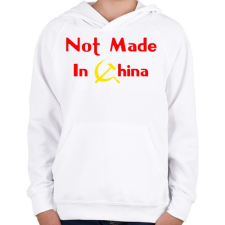PRINTFASHION not-made-in-china-2 - Gyerek kapucnis pulóver - Fehér gyerek pulóver, kardigán