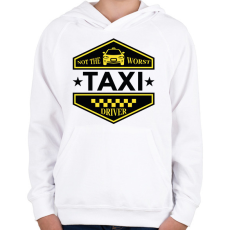 PRINTFASHION Not the worst taxi driver - Gyerek kapucnis pulóver - Fehér
