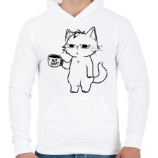 PRINTFASHION not today cat - Férfi kapucnis pulóver - Fehér férfi pulóver, kardigán