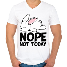 PRINTFASHION Not today puppy - Férfi V-nyakú póló - Fehér férfi póló