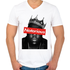 PRINTFASHION Notorious Big - Férfi V-nyakú póló - Fehér férfi póló