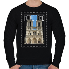 PRINTFASHION Notre Dame - Férfi pulóver - Fekete