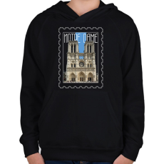 PRINTFASHION Notre Dame - Gyerek kapucnis pulóver - Fekete