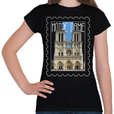 PRINTFASHION Notre Dame - Női póló - Fekete női póló