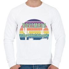 PRINTFASHION November a legjobbak hónapja színes - Férfi pulóver - Fehér férfi pulóver, kardigán