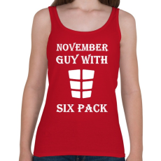 PRINTFASHION Novemberben született kockás hasú - Női atléta - Cseresznyepiros