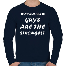 PRINTFASHION Novemberi férfiak a legerősebbek - Férfi pulóver - Sötétkék