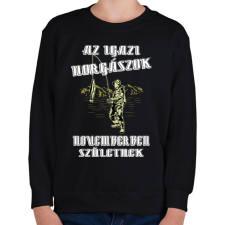 PRINTFASHION Novemberi horgász - Gyerek pulóver - Fekete gyerek pulóver, kardigán