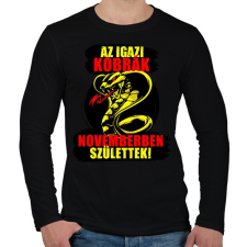 PRINTFASHION Novemberi Kobra - Férfi hosszú ujjú póló - Fekete férfi póló