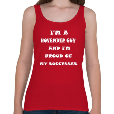 PRINTFASHION Novemberi vagyok és büszke vagyok a sikereimre - Női atléta - Cseresznyepiros női trikó