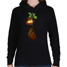 PRINTFASHION Növény világ - Női kapucnis pulóver - Fekete