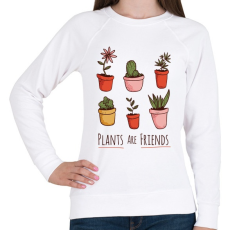 PRINTFASHION Növények - Női pulóver - Fehér